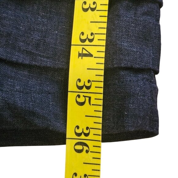 Nicole Miller Wn Linen Mini Dress Charcoal L Quiet Luxury Minimalist Street Chic - Picture 11 of 12